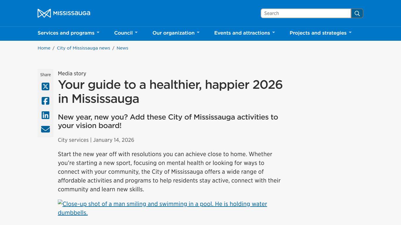 Your guide to a healthier, happier 2026 in Mississauga – City of Mississauga